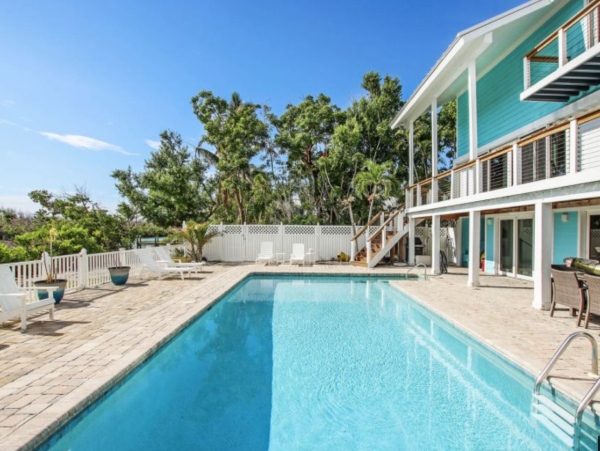 Captiva Island Vacation Rental with 6 Bedrooms & Pool Deeded Beach Access 4 Min Stroll Away